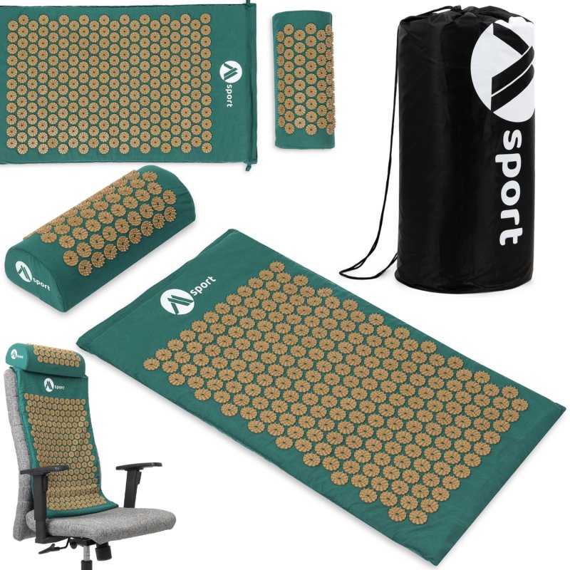 Mata do akupresury ze złotymi kolcami + Poduszka