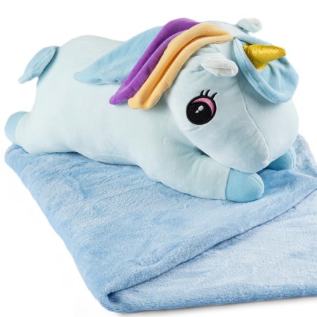 Maskotka przytulak pluszak Jednorożec + Kocyk