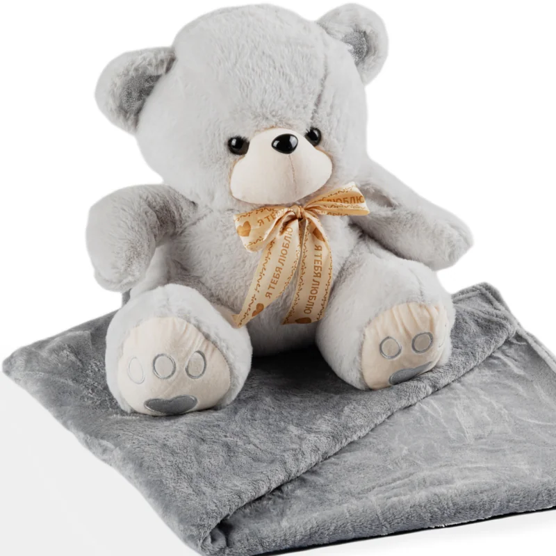 Maskotka pluszak Misio + Kocyk