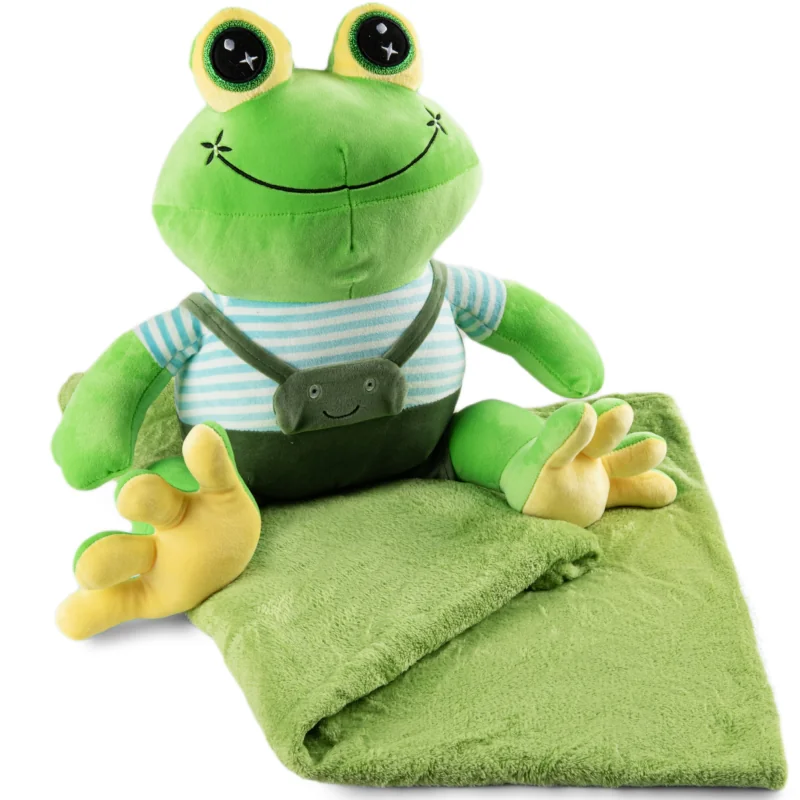 Maskotka pluszak Żabcia + Kocyk