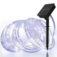 Wąż świetlny zewnętrzny IP44 solarny Biały Zimny 22m + Czujnik zmierzchu