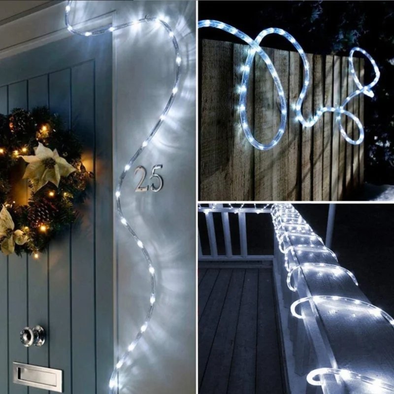 Wąż świetlny zewnętrzny solarny 20m + Czujnik