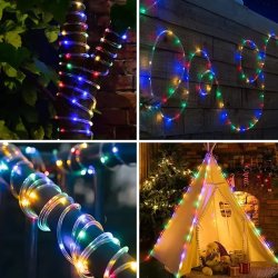 Wąż świetlny zewnętrzny solarny 30m + Czujnik