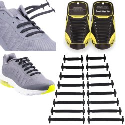 Sznurówki silikonowe kpl. 16 sztuk czarne