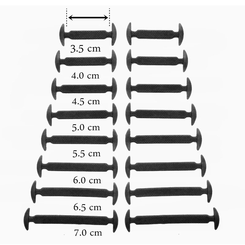 Sznurówki silikonowe kpl. 16 sztuk czarne