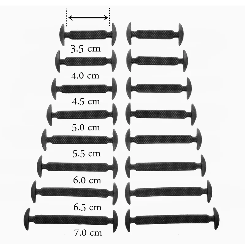 Sznurówki silikonowe kpl. 16 sztuk Czarne