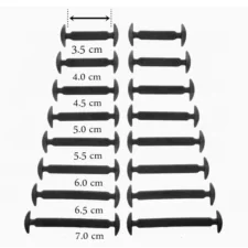 Sznurówki silikonowe kpl. 16 sztuk Czarne