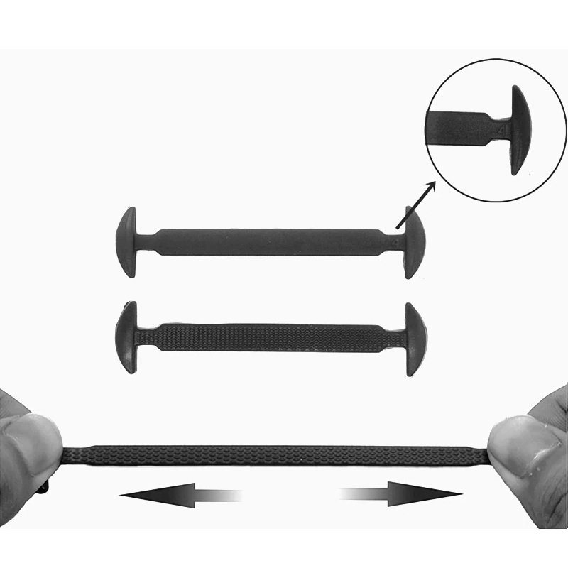 Sznurówki silikonowe kpl. 16 sztuk czarne