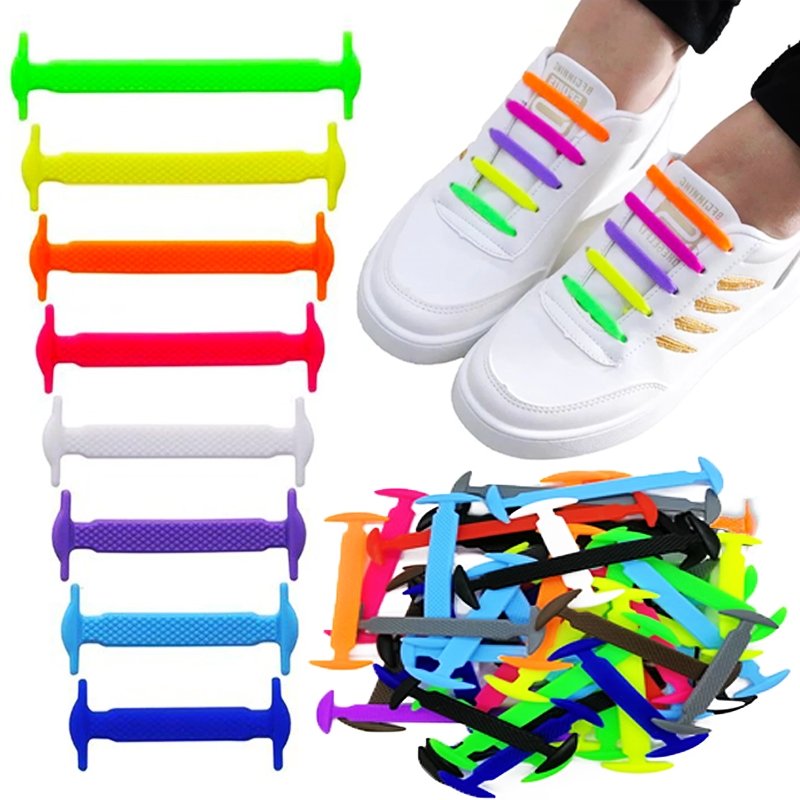 Sznurówki silikonowe kpl. 16 sztuk kolorowe