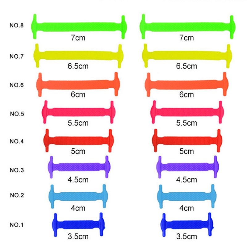 Sznurówki silikonowe kpl. 16 sztuk kolorowe