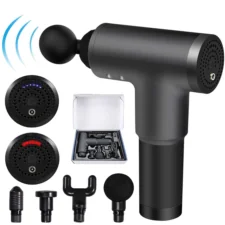 Masażer pistolet masujący wibracyjny FASCIAL GUN + 4 Końcówki