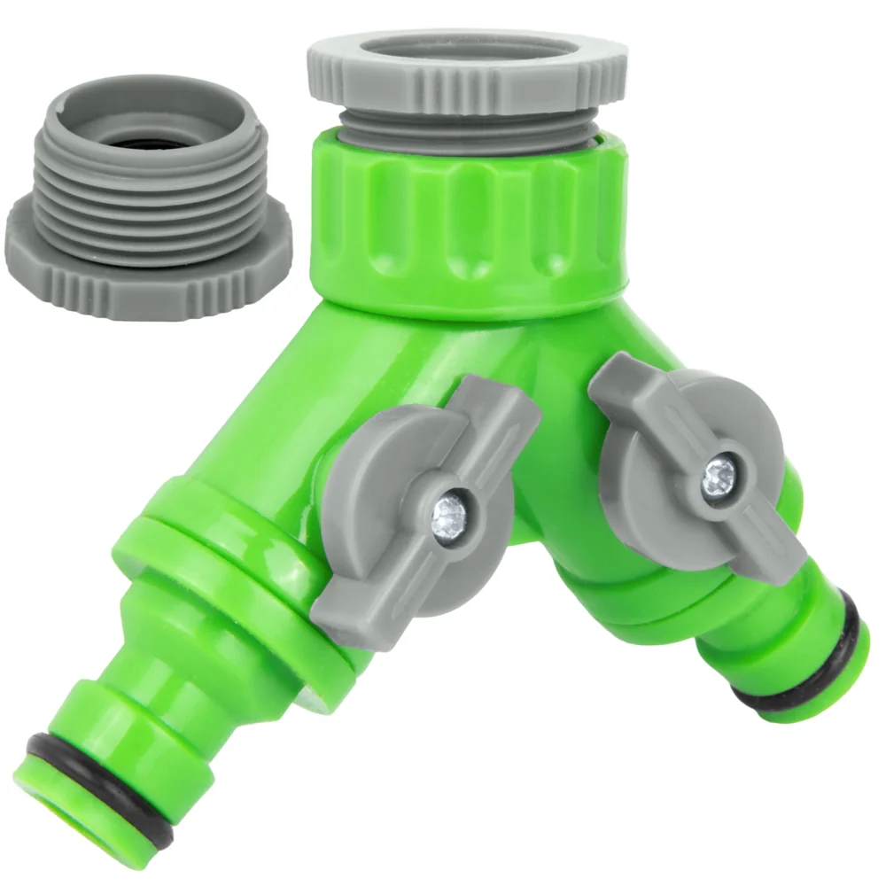 Rozdzielacz na kran z zaworem 3/4" + Adapter 1/2" Rozdzielacz na kran z zaworem 3/4" + Adapter 1/2"