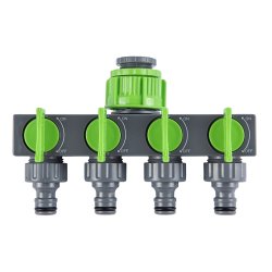 Rozdzielacz ogrodowy do wody 4-drożny + Redukcja