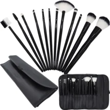 Pędzle do makijażu 12sztuk w etui Czarne