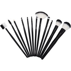 Pędzle do makijażu w etui 12 sztuk pędzelki Czarne