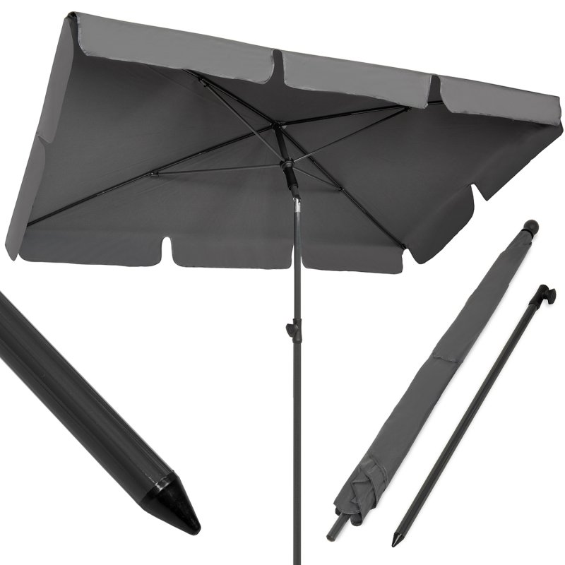 Parasol balkonowy prostokątny 200x130cm Grafitowy