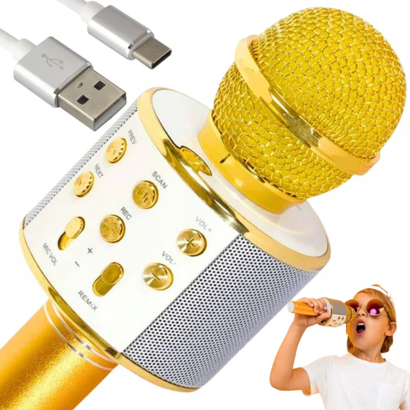 Mikrofon dla dzieci do karaoke bezprzewodowy Bluetooth