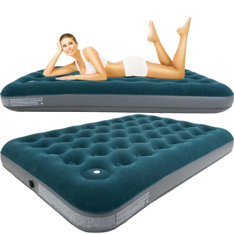 Materac dmuchany dwuosobowy 191x137cm z wbudowaną Pompką