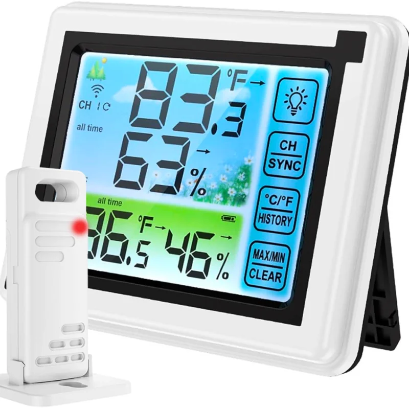 Wielofunkcyjna bezprzewodowa stacja pogodowa + Higrometr + Nadajnik