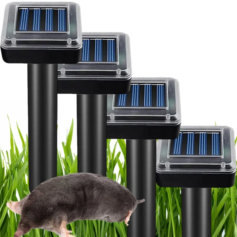 Odstraszacz na krety, gryzonie solarny kwadratowy zestaw 4 sztuk