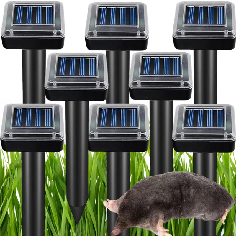 Odstraszacz na krety, gryzonie solarny kwadratowy zestaw 8 sztuk