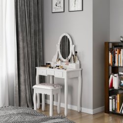 SDH159 Toaletka kosmetyczna z oświetleniem+taboret