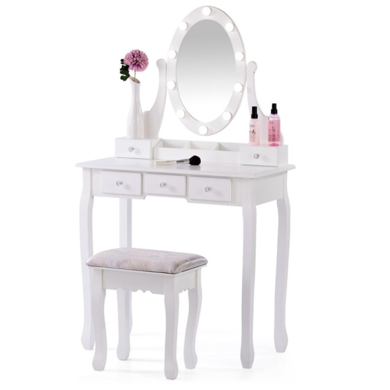 SDH159 Toaletka kosmetyczna z oświetleniem+taboret