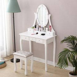 SDH159 Toaletka kosmetyczna z oświetleniem+taboret