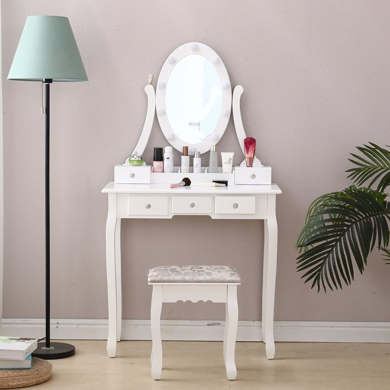 SDH159 Toaletka kosmetyczna z oświetleniem+taboret