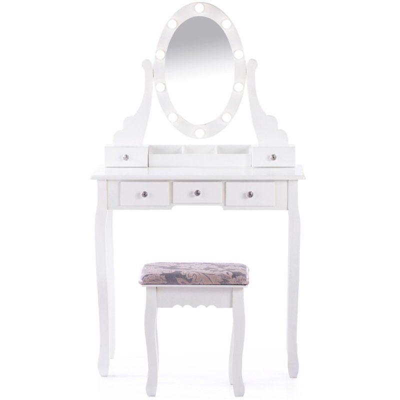 SDH159 Toaletka kosmetyczna z oświetleniem+taboret