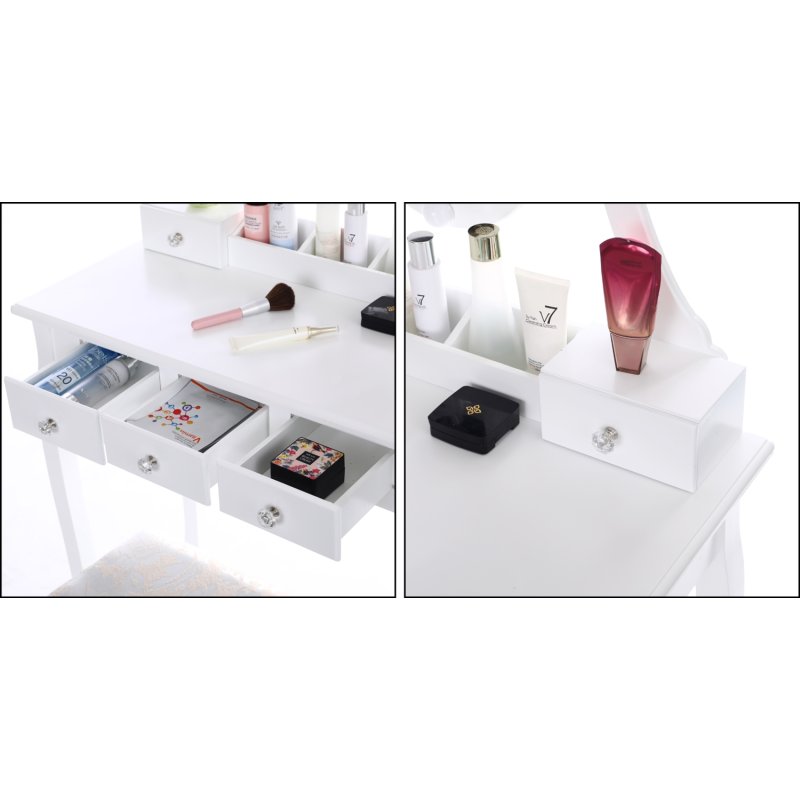 SDH159 Toaletka kosmetyczna z oświetleniem+taboret