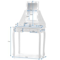 SDH158 Toaletka kosmetyczna z oświetleniem+taboret