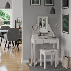 SDH158 Toaletka kosmetyczna z oświetleniem+taboret