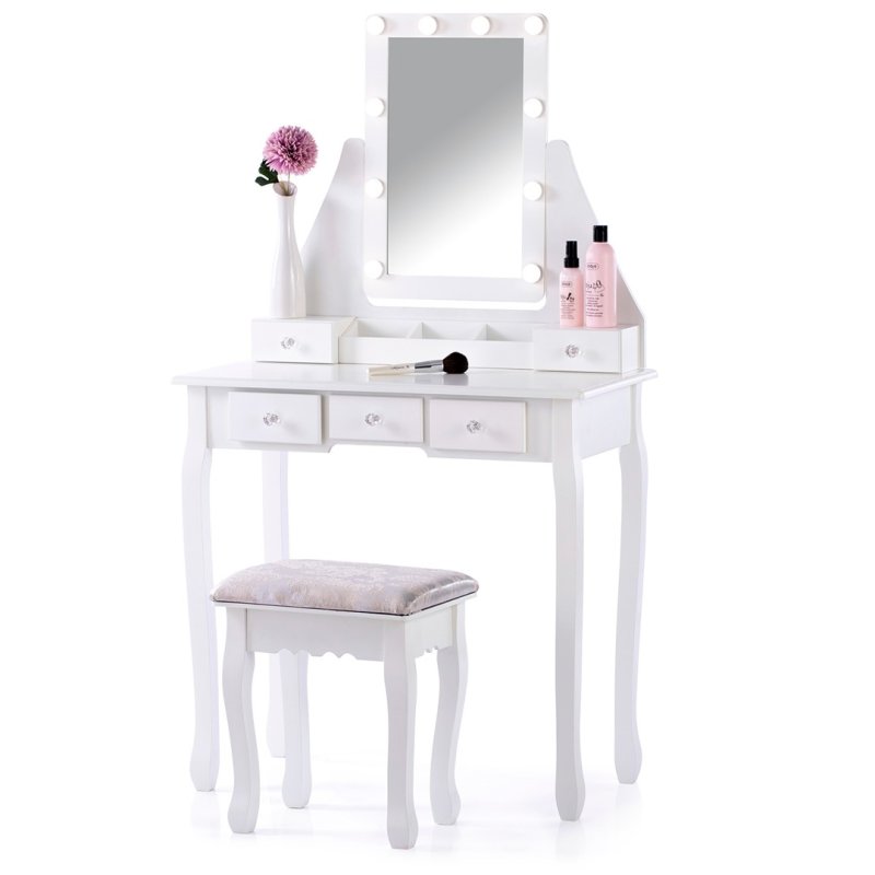 SDH158 Toaletka kosmetyczna z oświetleniem+taboret