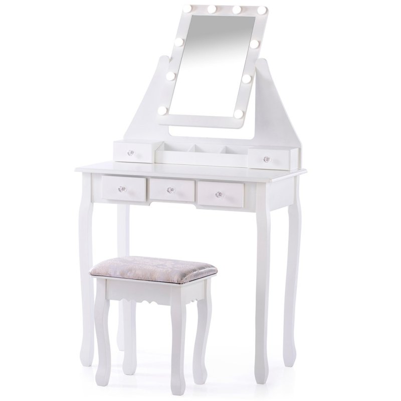 SDH158 Toaletka kosmetyczna z oświetleniem+taboret