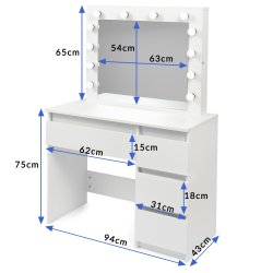 Toaletka kosmetyczna z oświetleniem + Taboret
