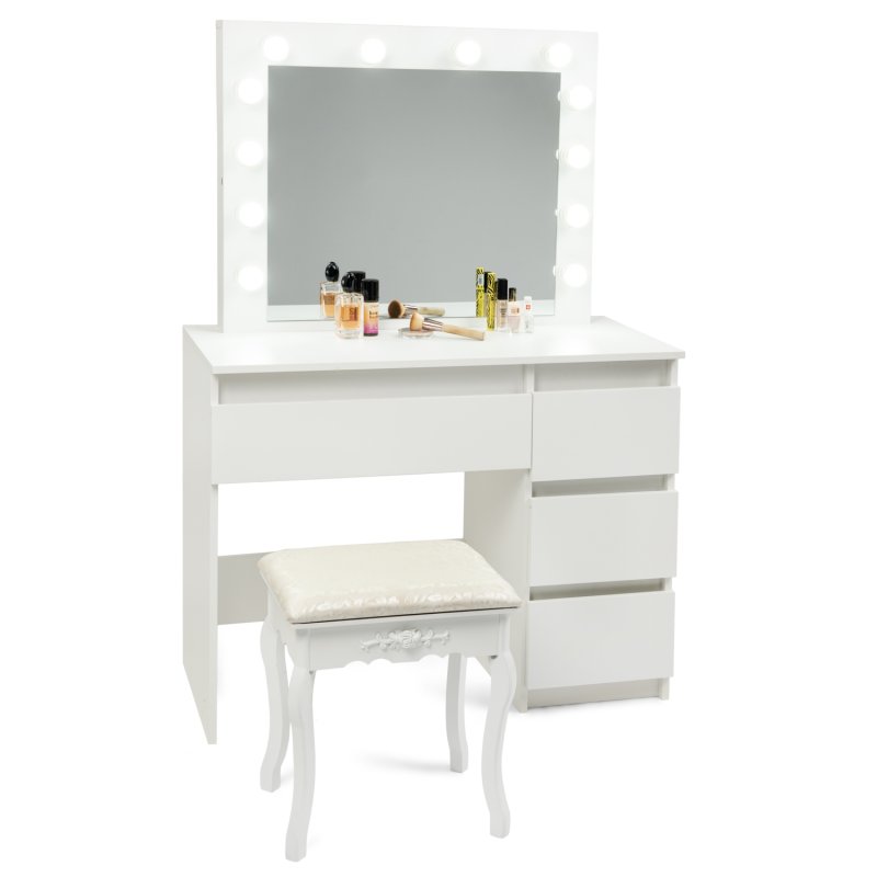 Toaletka kosmetyczna z oświetleniem + Taboret