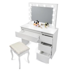 Toaletka kosmetyczna z oświetleniem + Taboret
