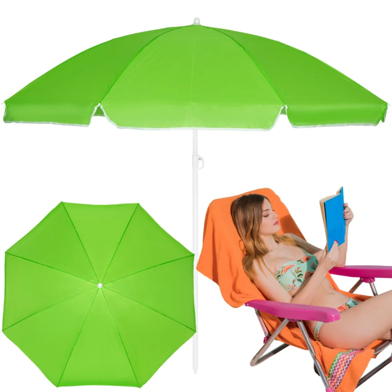 Parasol plażowy składany łamany Zielony 180cm