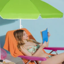 Parasol plażowy łamany wbijany 180cm Zielony