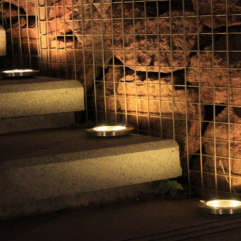 Lampki solarne gruntowe ogrodowe "Disk" 4 sztuki