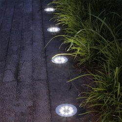 Lampki solarne gruntowe ogrodowe "Disk" 4 sztuki