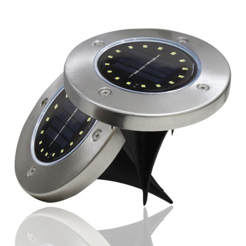 Lampki solarne gruntowe ogrodowe "Disk" 4 sztuki