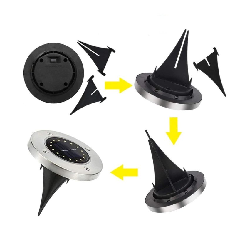 Lampki solarne gruntowe ogrodowe "Disk" 4 sztuki