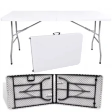 Stół cateringowy z rączką składany Biały 180x75cm