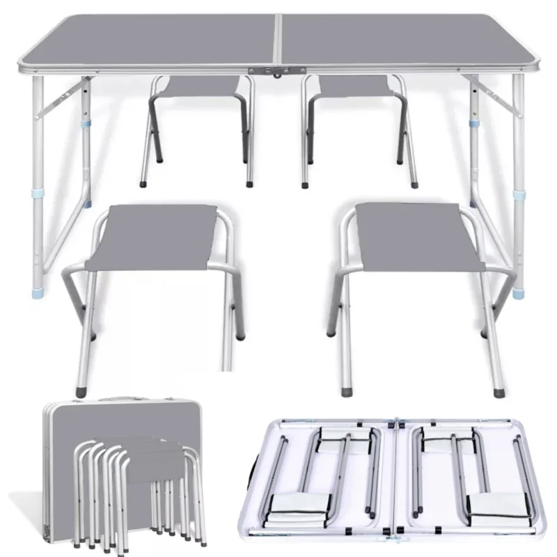 Stół turystyczny składany 60x120cm + 4 krzesła