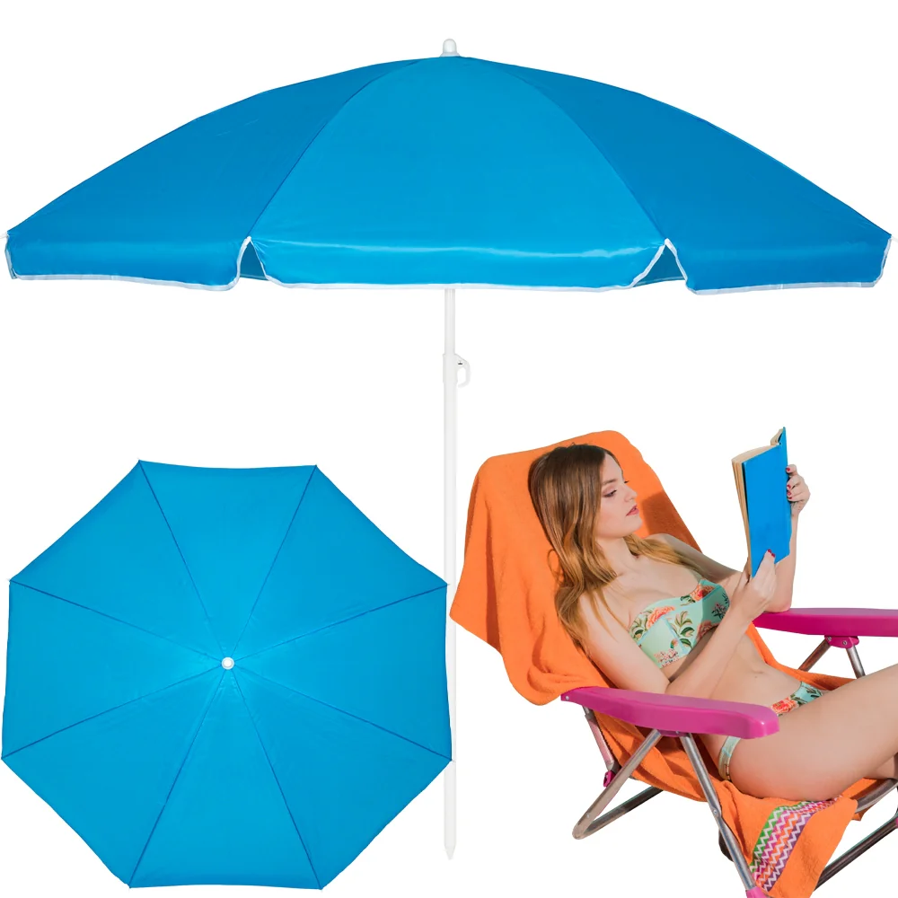 Parasol plażowy łamany wbijany 200cm Niebieski Parasol plażowy łamany wbijany 200cm Niebieski