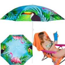 Parasol plażowy łamany składany Flaming i Tukan 160cm