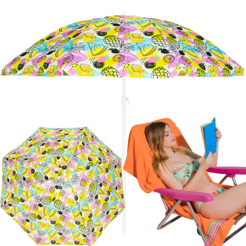 Parasol plażowy łamany składany Owoce 200cm