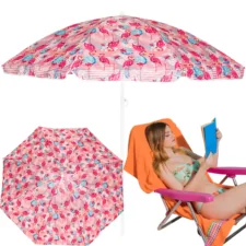 Parasol plażowy łamany składany Różowe flamingi 200cm
